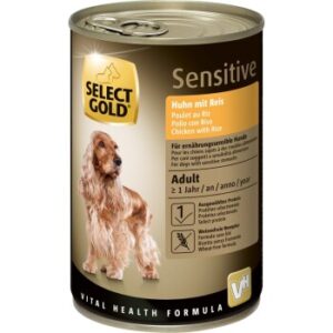 Hundefutter SELECT GOLD Sensitive Adult Huhn mit Reis 12×400 g