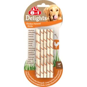 Hundefutter 8in1 Delights Twisted Sticks H?hnchen 10 St?ck