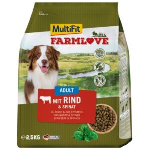 Hundefutter MultiFit Farmlove Adult 2,5kg Rind & Spinat