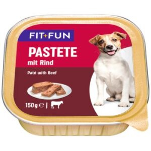 Hundefutter FIT+FUN Pastete Rind 12×150 g