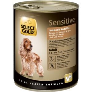 Hundefutter SELECT GOLD Sensitive Adult Lamm mit Kartoffel 12×800 g