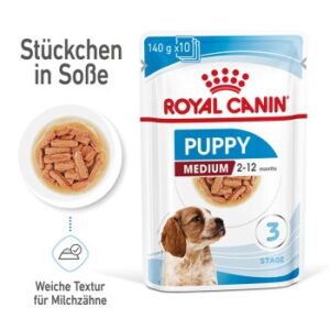 Hundefutter ROYAL CANIN Medium Puppy in So?e 10×140 g