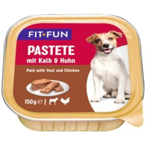 Hundefutter FIT+FUN Pastete Kalb & Huhn 11×150 g