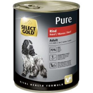 Hundefutter SELECT GOLD Pure Adult Rind 6×800 g