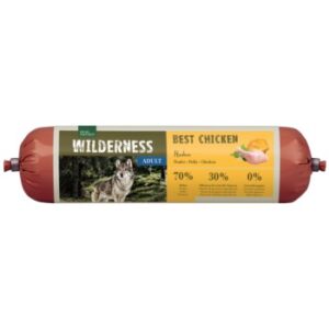 Hundefutter REAL NATURE WILDERNESS Wurst Adult Best Chicken – Huhn mit Buchweizen und Kürbis 800 g