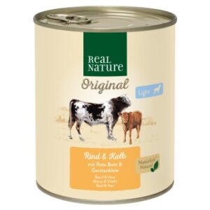 Hundefutter REAL NATURE Light Rind & Kalb 12×800 g