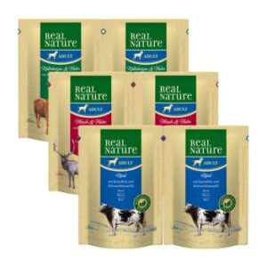 Hundefutter REAL NATURE Adult Pouches Mixpaket 6×300 g