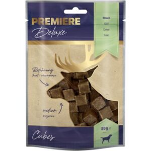 Hundefutter PREMIERE Deluxe Meat Cubes 80 g Hirsch