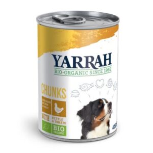 Hundefutter Yarrah Bio Adult Bröckchen Huhn in Soße 12×405 g