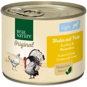 Hundefutter REAL NATURE Light Huhn & Pute 12×200 g