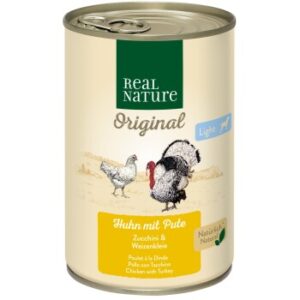 Hundefutter REAL NATURE Light Huhn mit Pute 12×400 g