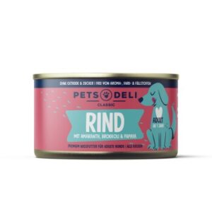 Hundefutter Pets Deli Adult Rind mit Brokkoli, Papaya, Amaranth & Basilikum 6x00g