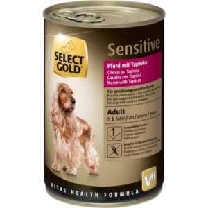 Hundefutter SELECT GOLD Sensitive Adult Pferd mit Tapioka 12×400 g