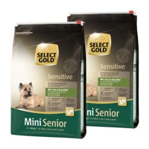 Hundefutter SELECT GOLD Sensitive Mini Senior Ente & Kartoffel 2×4 kg