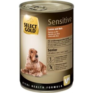 Hundefutter SELECT GOLD Sensitive Senior Lamm mit Reis 12×400 g