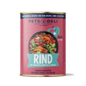 Hundefutter Pets Deli Adult Rind mit Brokkoli, Papaya, Amaranth & Basilikum 6x400g