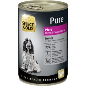 Hundefutter SELECT GOLD Pure Junior 100% Pferd 12×400 g