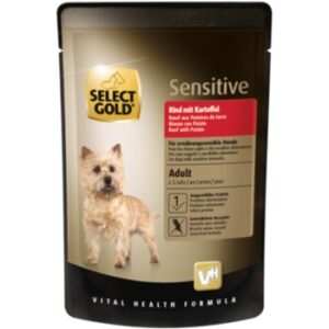 Hundefutter SELECT GOLD Sensitive Adult 12x100g Rind mit Kartoffel