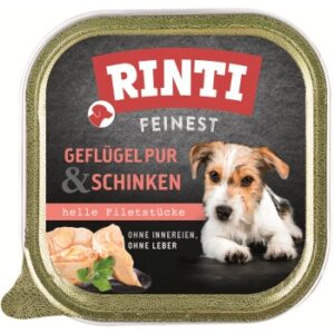 Hundefutter RINTI Feinest Adult Gefl?gel pur & Schinken 11×150 g