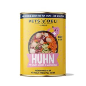 Hundefutter Pets Deli Adult Huhn mit Karotte, Quinoa, Zucchini & Nachtkerzenöl 6x400g