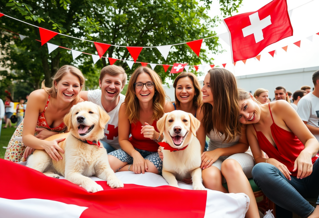 Feier am Nationalfeiertag bei der Hundebetreuung